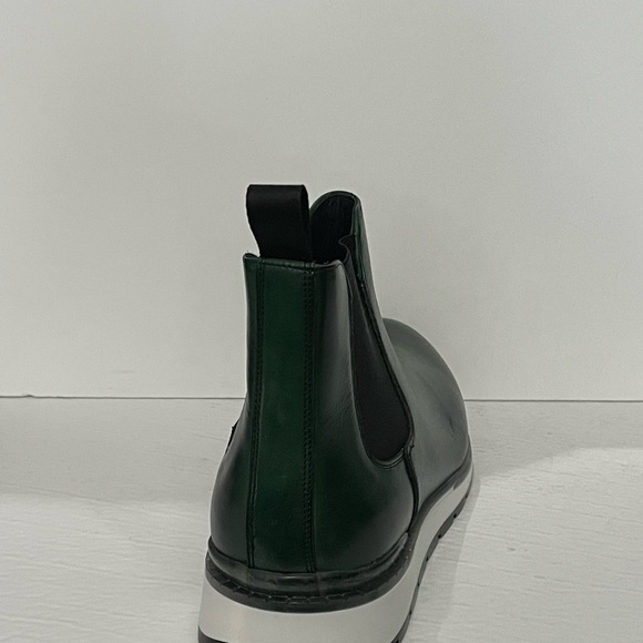 Duca boot slip on round toe green Atalian leather white bottom sole - Picture 4 of 5